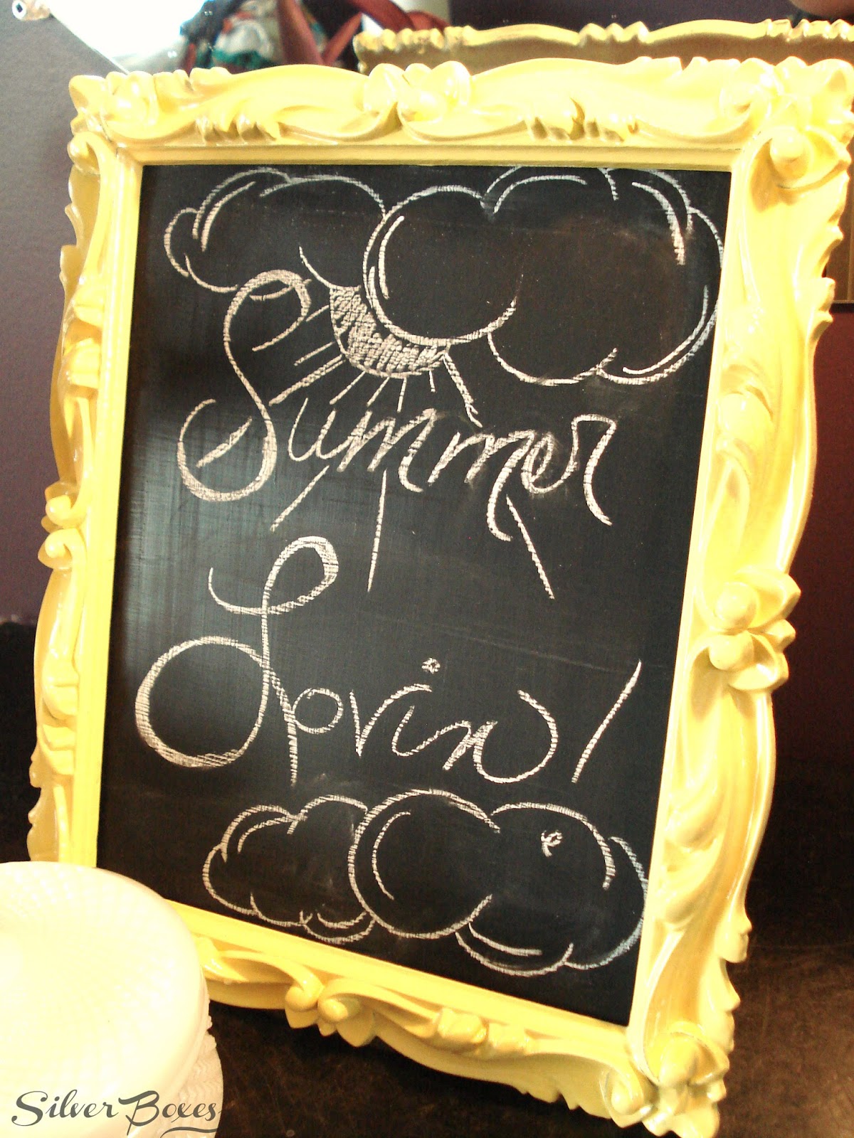 Silver Boxes Thrifty Yellow Chalkboard