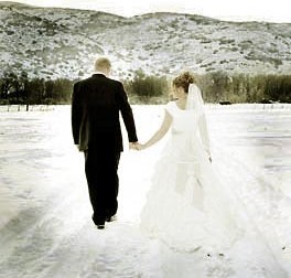 Winter bride and groom Winter bride and groom