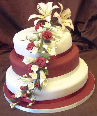 Wedding Cake Designs: Wedding Cake with Roses Decoration