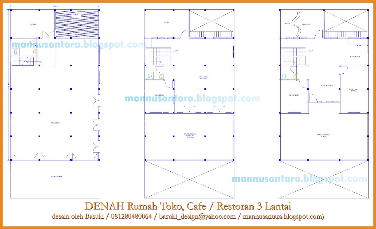 ManNusantara Design Indonesia Desain Ruko 3 Lantai