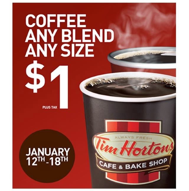 WNY Deals and ToDos Tim Hortons Dollar Coffee Days are back for a