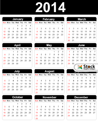 Printable 2014 Calendar Template
