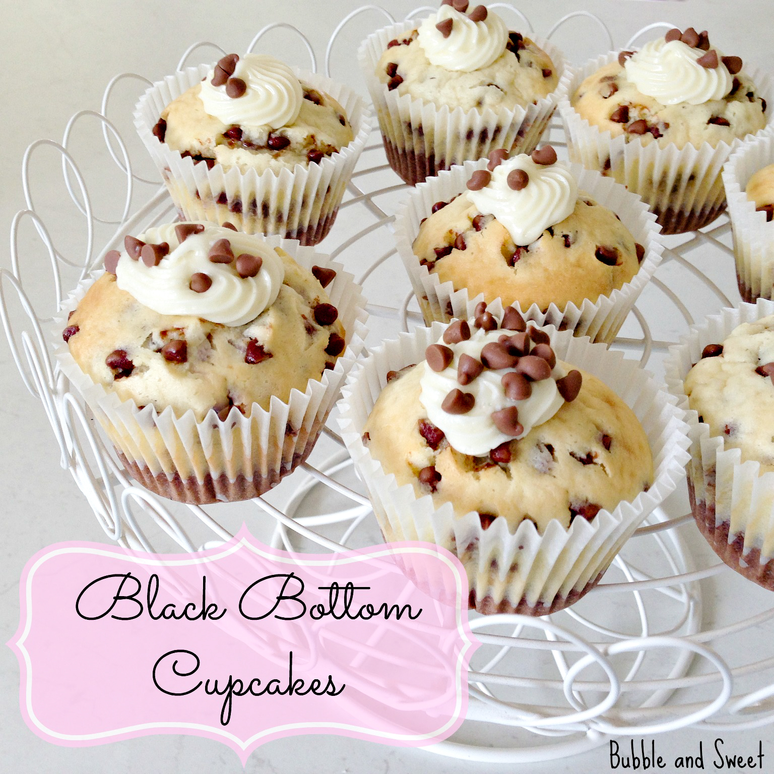 Bubble and Sweet Black Bottom Cupcakes