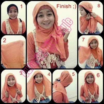 cara pakai jilbab paris ala april jasmine