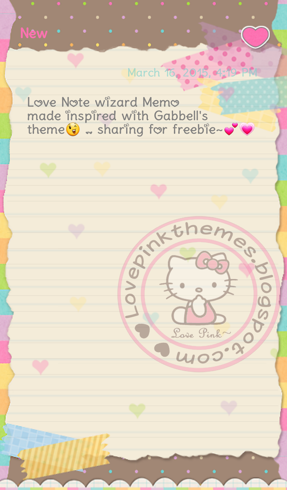 love pink lovenote wizard memo app freebie