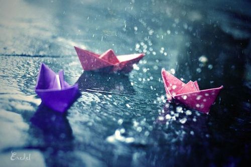 Boats in the rain