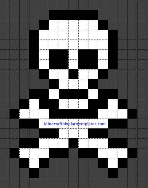 Minecraft Pixel Art Templates: Skull and Crossbones