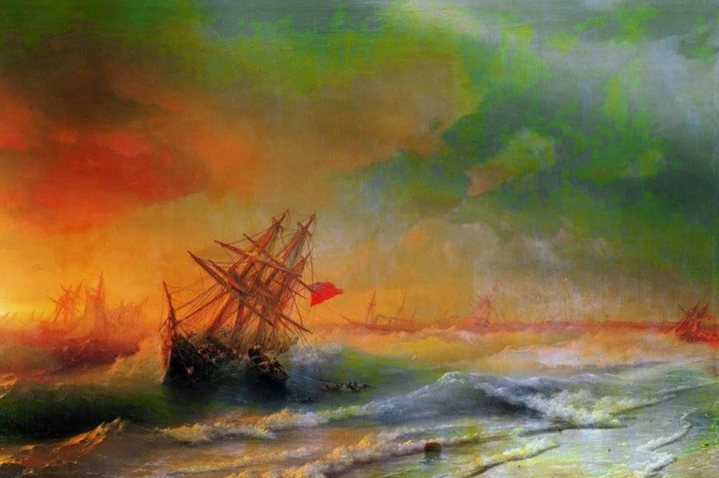 tempestad-en-alta-mar-paisajes-marinos paisajes-del-mar-con-barcos
