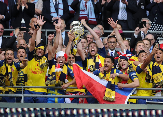 Arsenal won the FA Cup twice in a row. Arsenal FA Cup Final 2015 winners