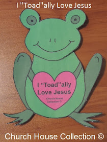 I "Toad"ally Love Jesus- Frog Valentine Heart Craft Cutout For Kids- For Sunday School, Children's Church or at Home
