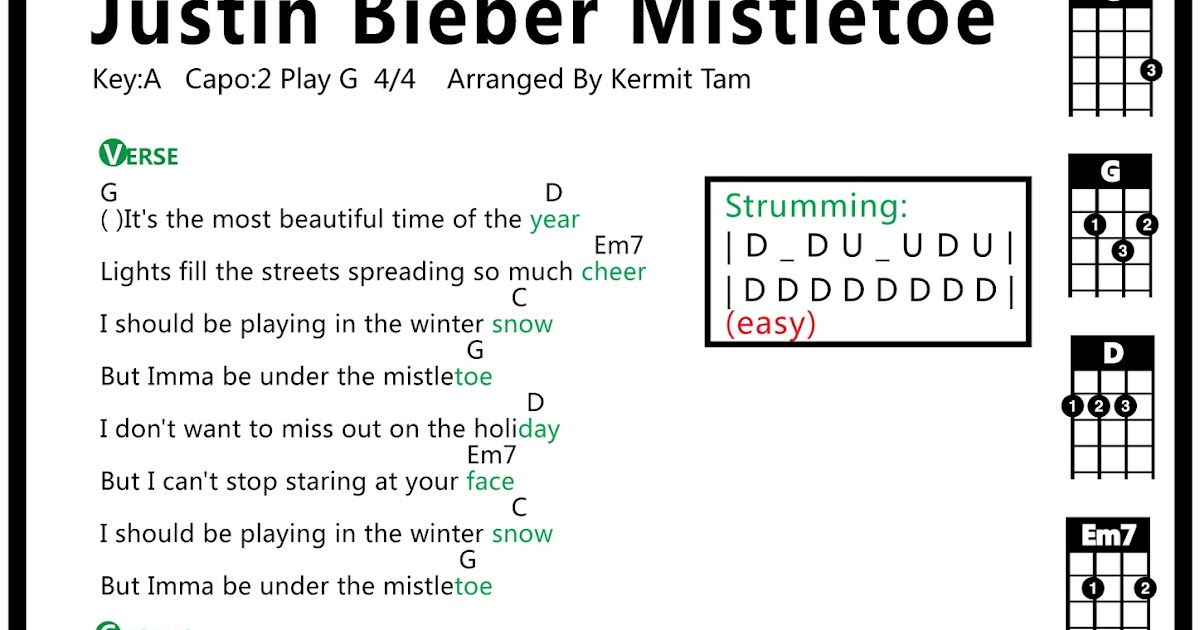 圍威喂 ukulele JustinBieberMistletoe [ukulele tab]