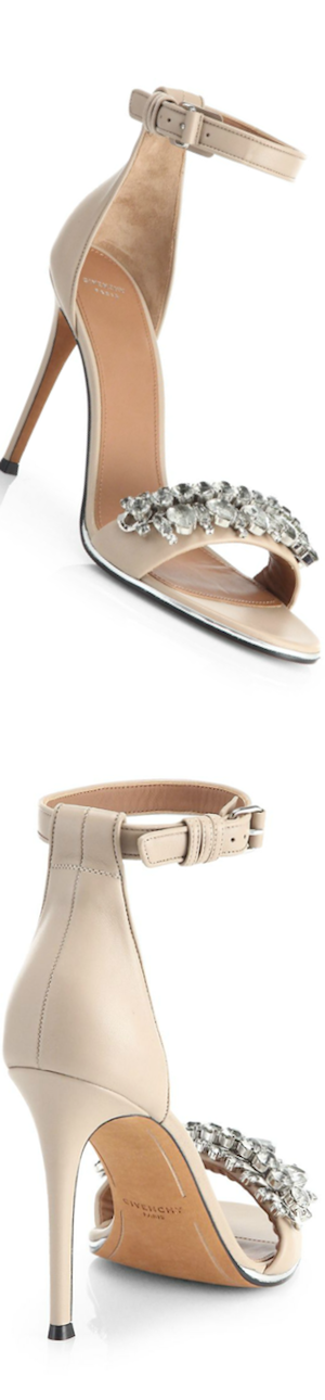 Givenchy Jeweled Mona Sandals in Nude