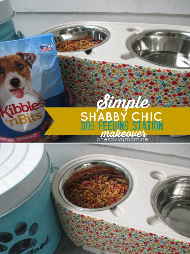 Simple DIY Shabby Chic Dog Feeding Station Makeover #DogOwnersKnow One Savvy Mom onesavvymom blog NYC