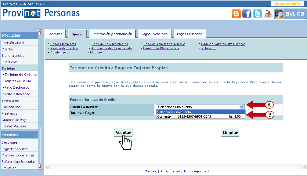 Pago de Tarjeta de Crédito Provinet Pago de Tarjeta de Crédito Provinet