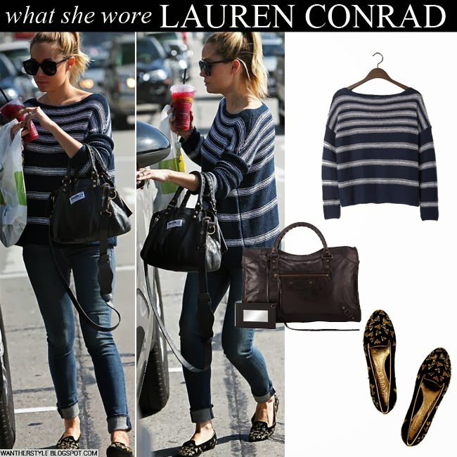 Lauren Conrad : black sunglasses, black sweater, black pants