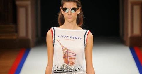 Talbut Runhof camiseta estampada con vladimir putin, paris