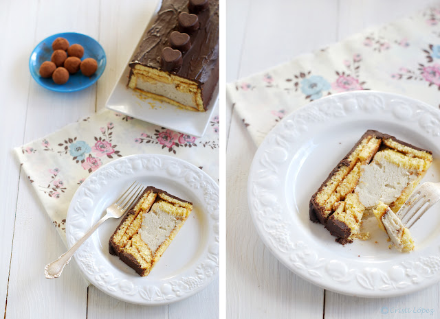 Tarta de castañas con bombones y trufas de castañas 