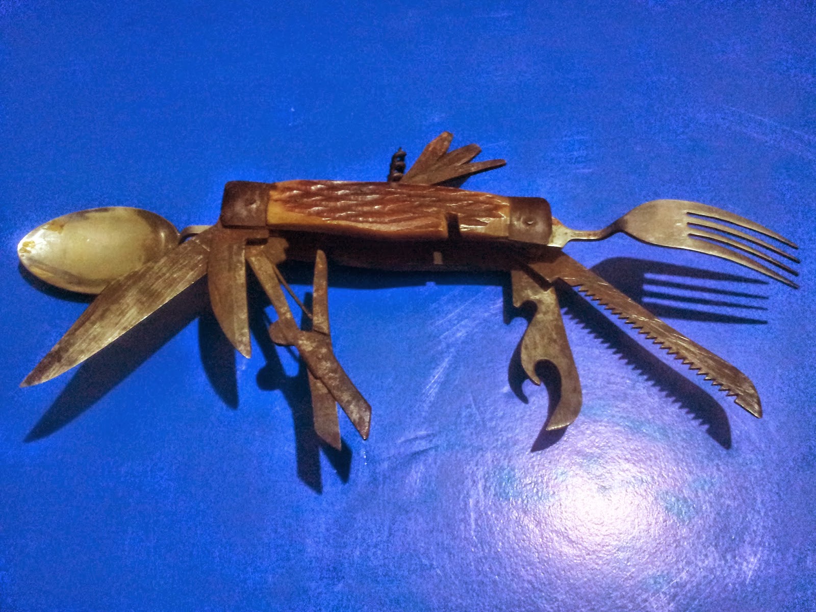 silvium antiques vintage multi tool japan camping knife with fork