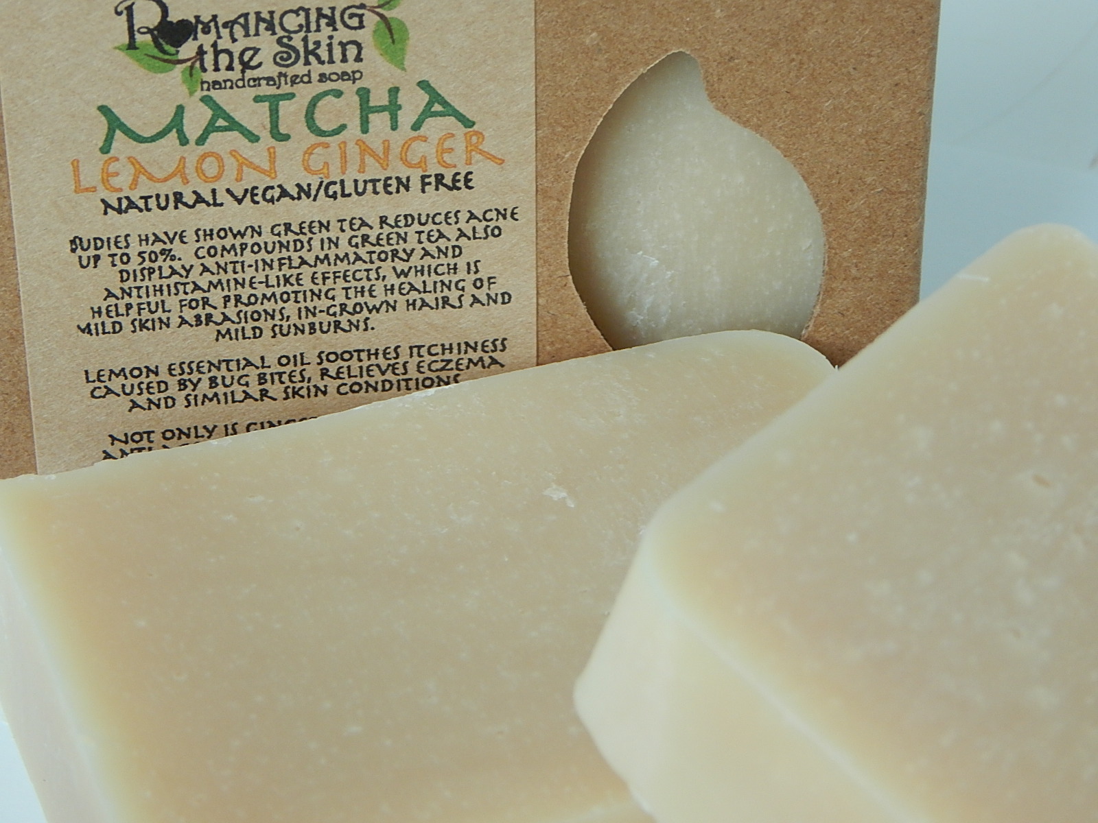 Natural Matcha Lemon Ginger Soap (Vegan/Gluten Free)