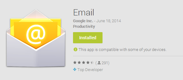 L'application Email de Android L'application Email de Android