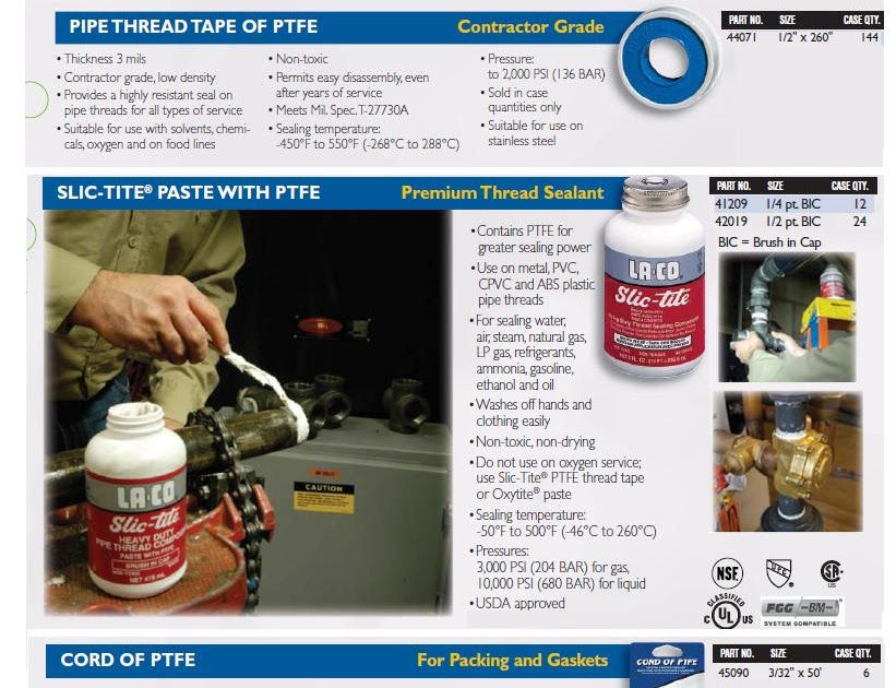 Sealing Compounds from Project Sales Corp Laco Thread Sealants