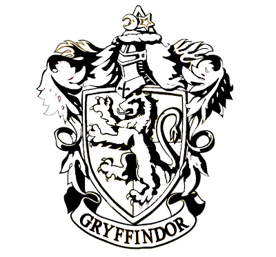 Black and White Gryffindor Crest