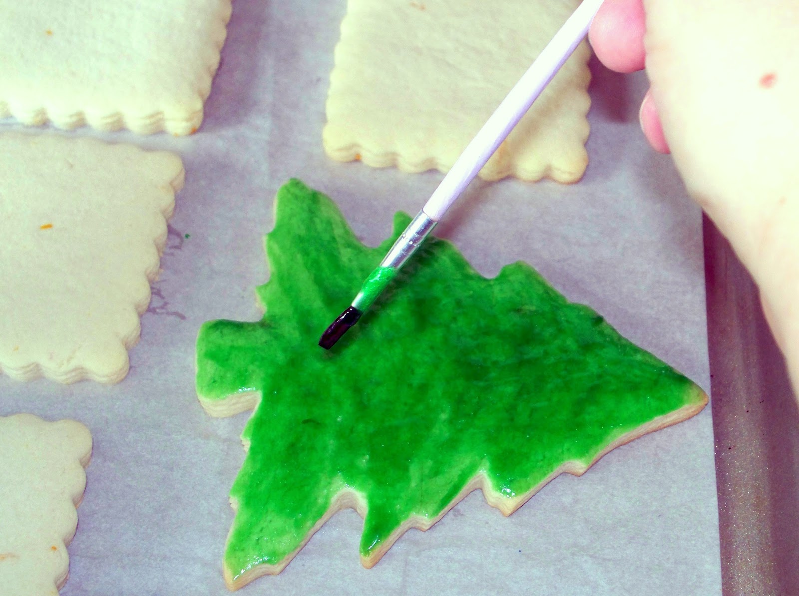 My little bakery 🌹 Christmas tree cookies...And polishglaze recipe..