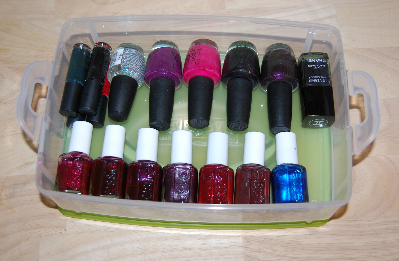 organizing nail polish by color