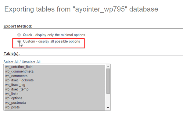 Export Method Export Method