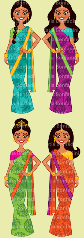Ilustração para kit de festa temática indiana