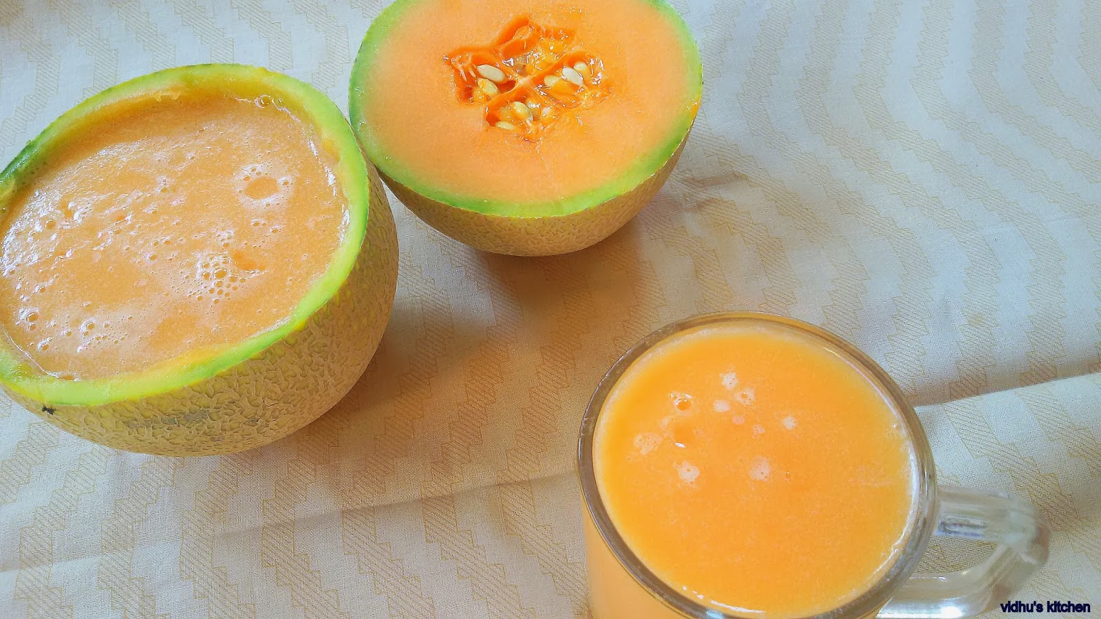 Vidhu's kitchen Musk Melon Juice / முலாம் பழம் ஜூஸ்