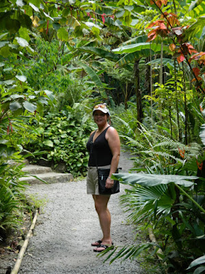 Diamond Botanical Gardens Linda on a path Soufriere St. Lucia by garden muses-not another Toronto gardening blog