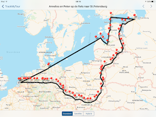 Route naar St.Petersburg v.v.