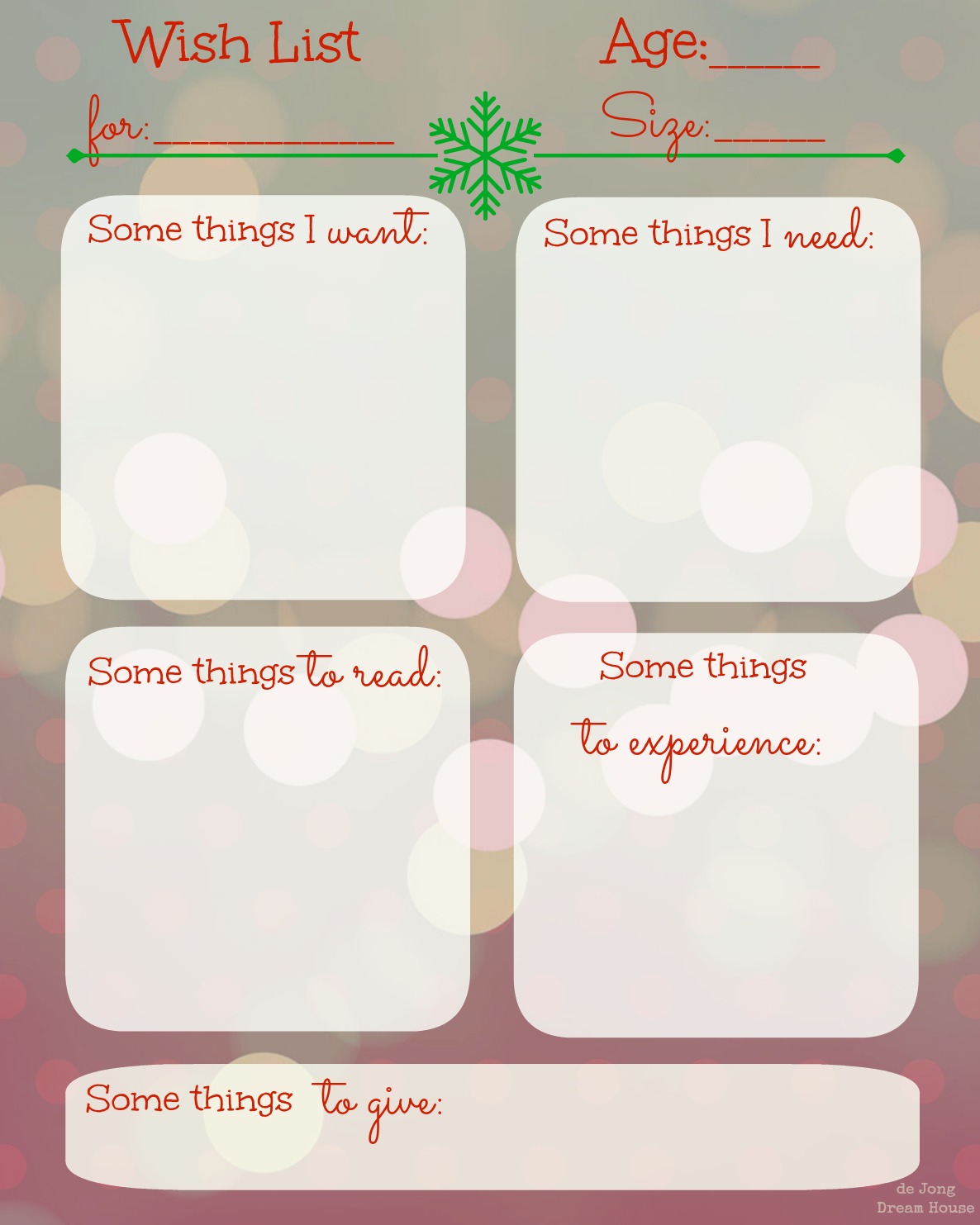 christmas list template