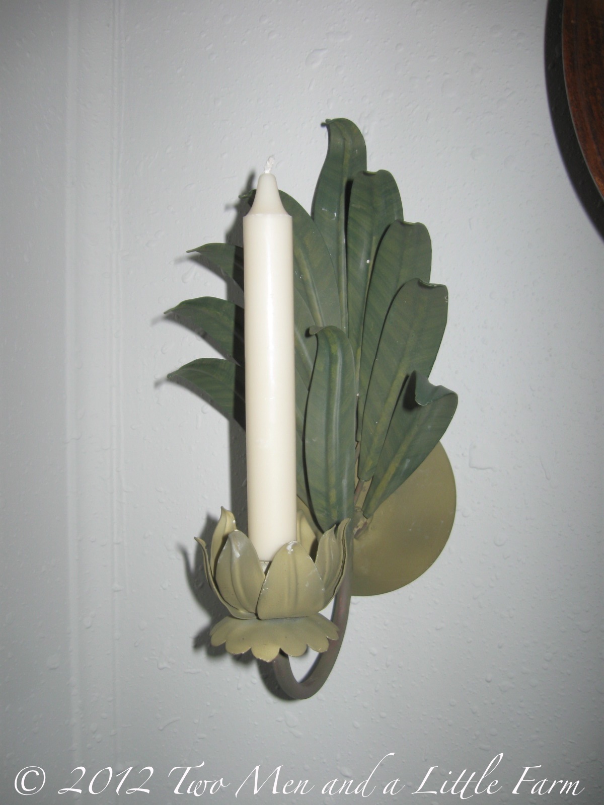 Two Men and a Little Farm: WALL SCONCE CANDLE HOLDERS, THRIFT STORE FIND