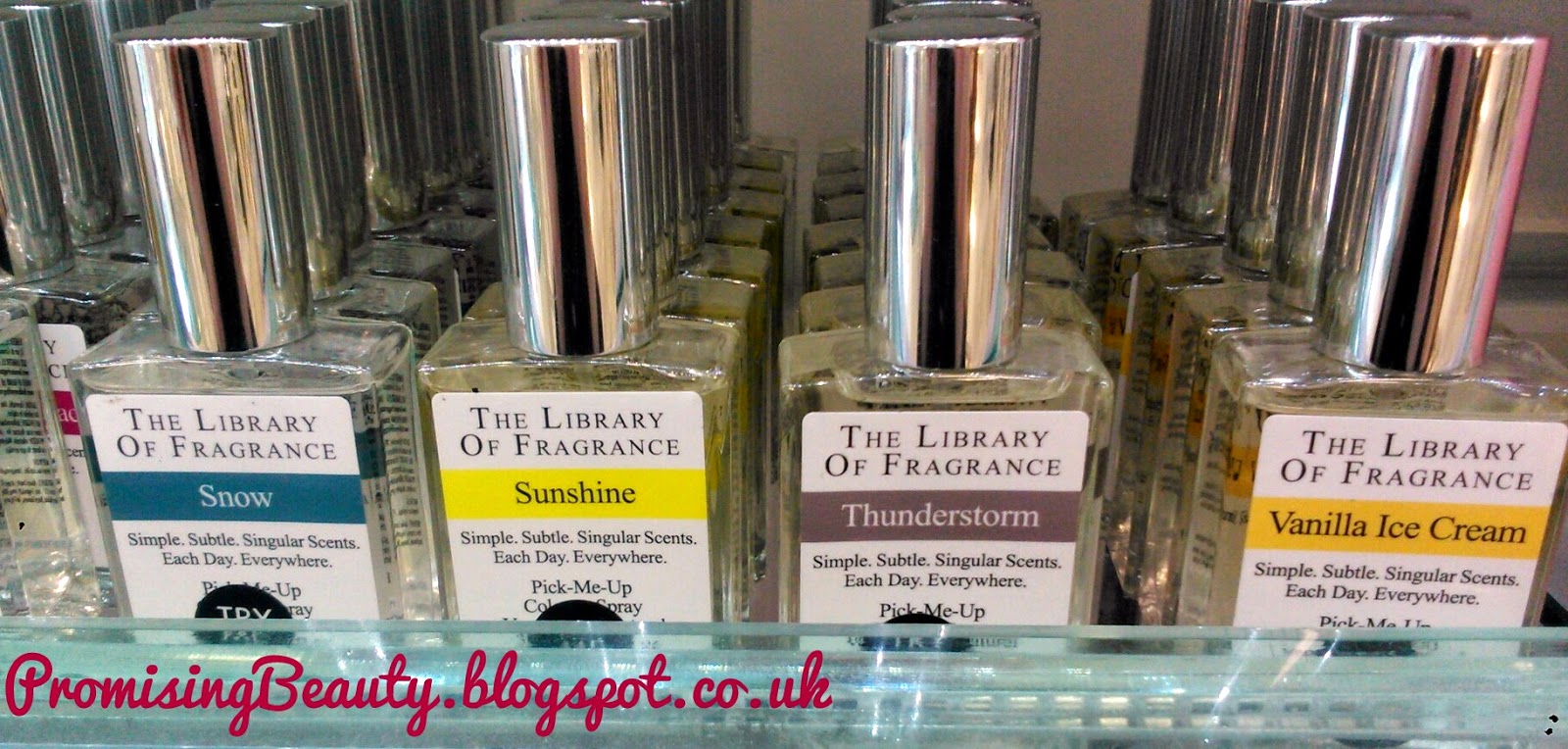 The library of fragrance perfumes in Boots Snow, sunshine, thunderstorm, vanilla ice-crem