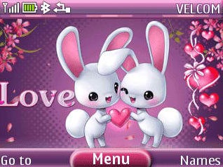 cute Love Animation Theme - Nokia c3 Themes