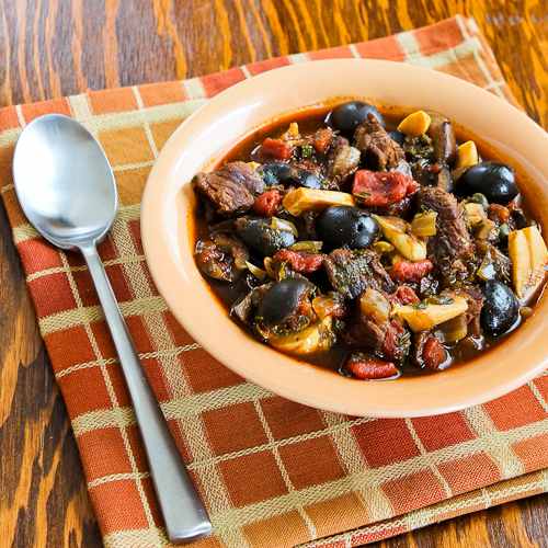 Slow Cooker LowCarb Mediterranean Beef Stew with Rosemary and Balsamic