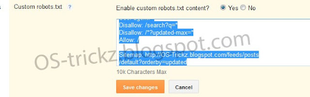 Enable Custom Robot.txt