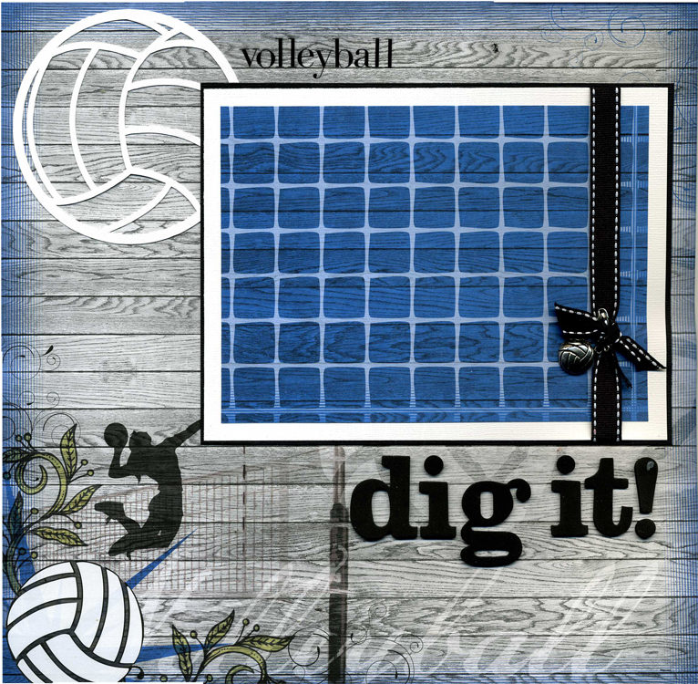 Susan's Scrapbook Shack Dig It! Premade Volleyball Scrapbook Page