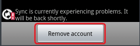 samsung galaxy S II remove account select