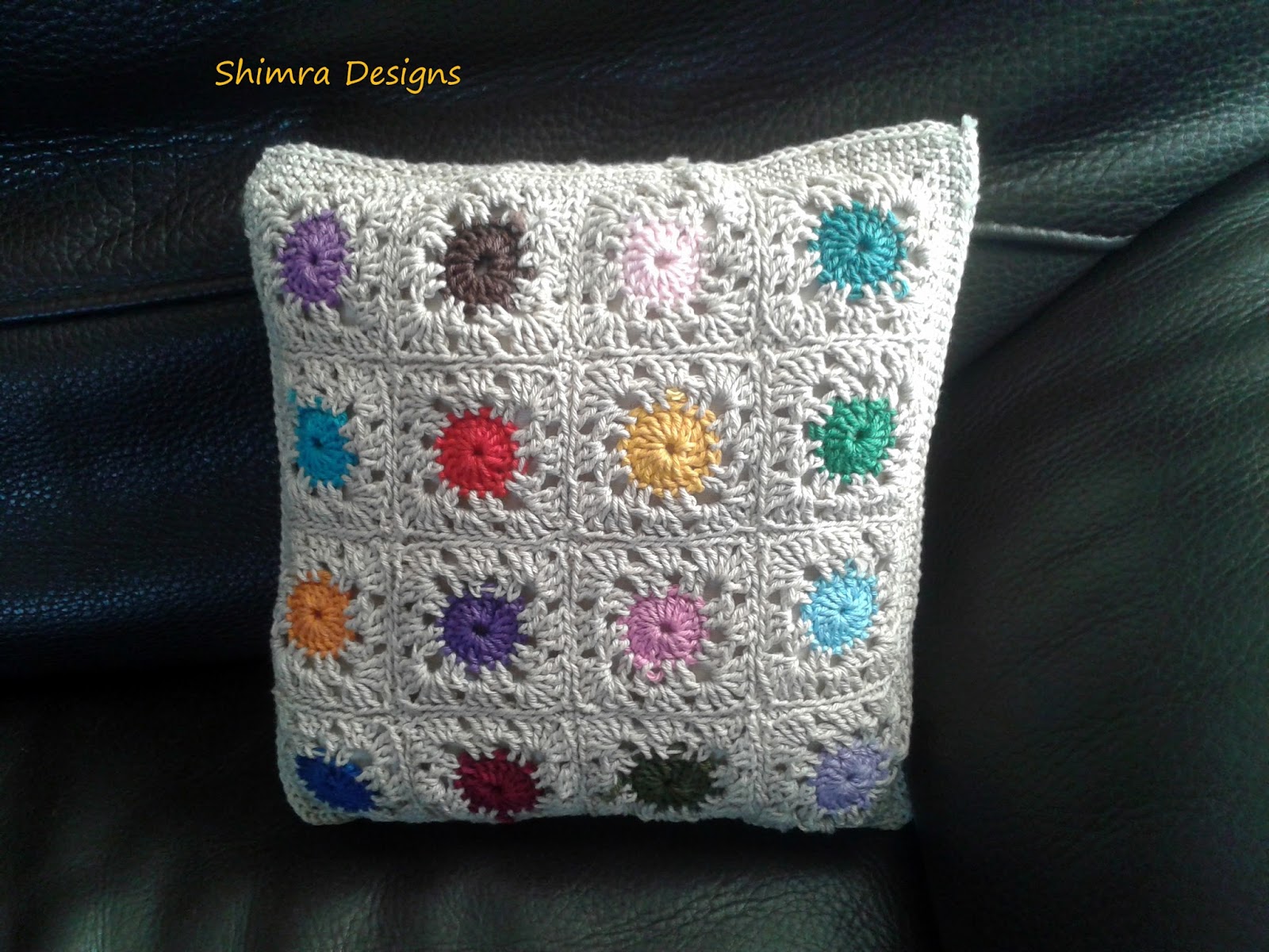 Shimra Designs Done Crochet Granny Squares Pillow Cover