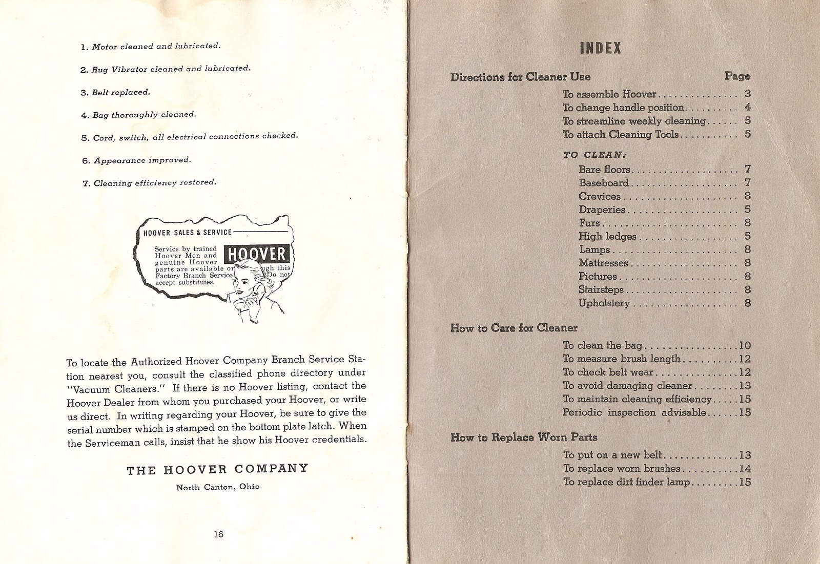 Eventually vintage: Hoover model 27 instruction booklet