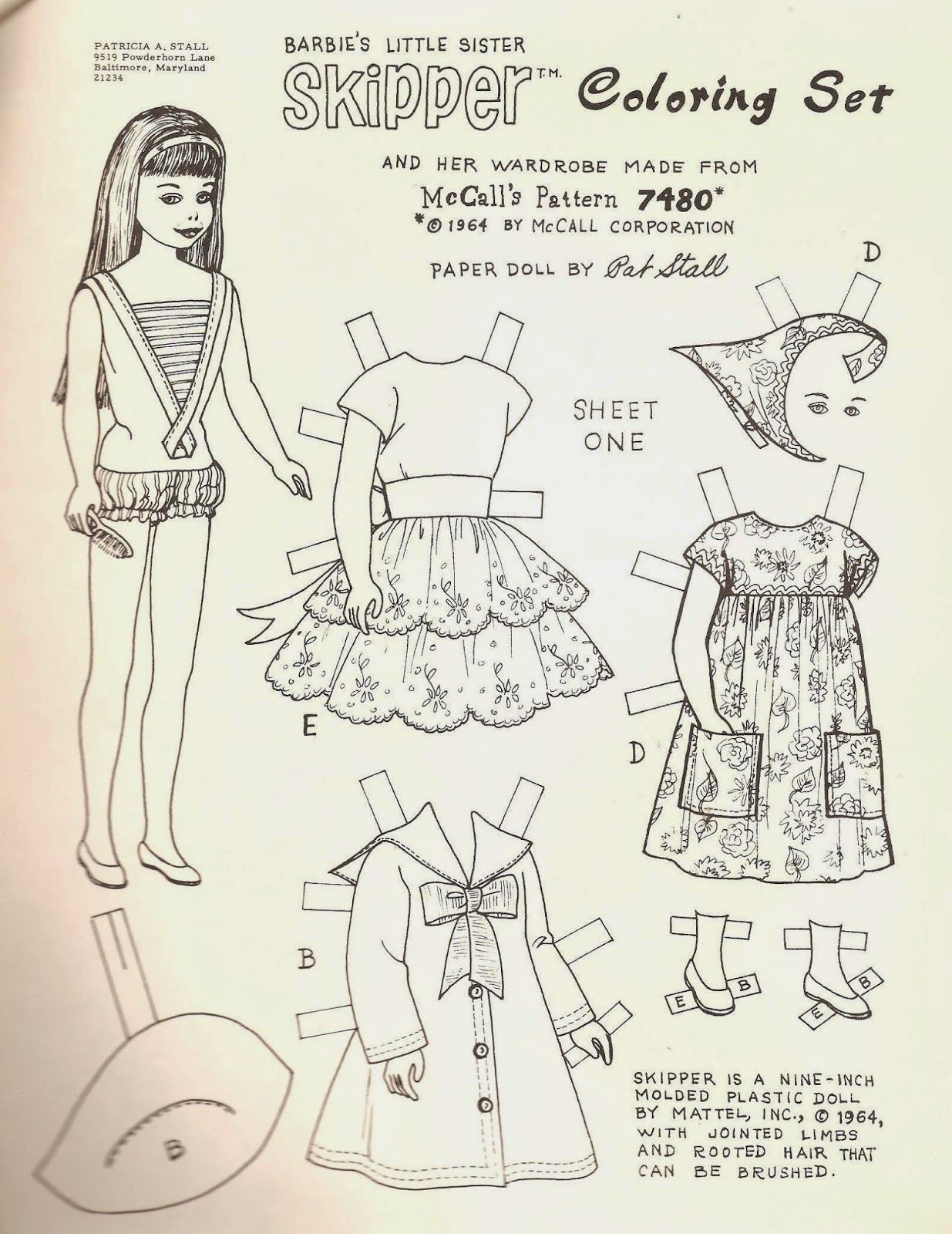 Miss Missy Paper Dolls: Barbie's Little Sister Skipper Coloring Set