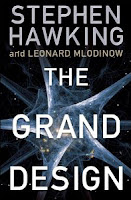 Book cover for The Grand Design, a pop science physics nonfiction book by Stephen Hawking, on Minimalist Reviews.