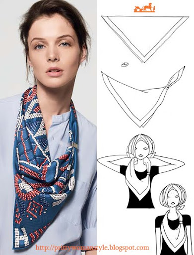Как да носим шал - идеи от Hermes