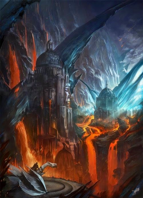 Cenários e paisagens de fantasia nas ilustrações de Flavio Bolla Flavio Bolla deviantart ilustrações fantasia cenários paisagens