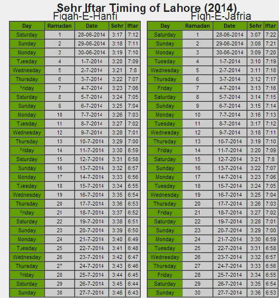 calendar with time schedule