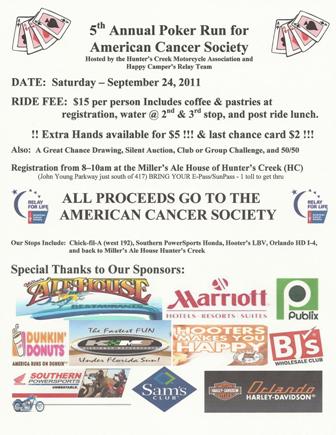 American Cancer Society Relay For Life of Hunter's Creek Motorcycle Poker Run