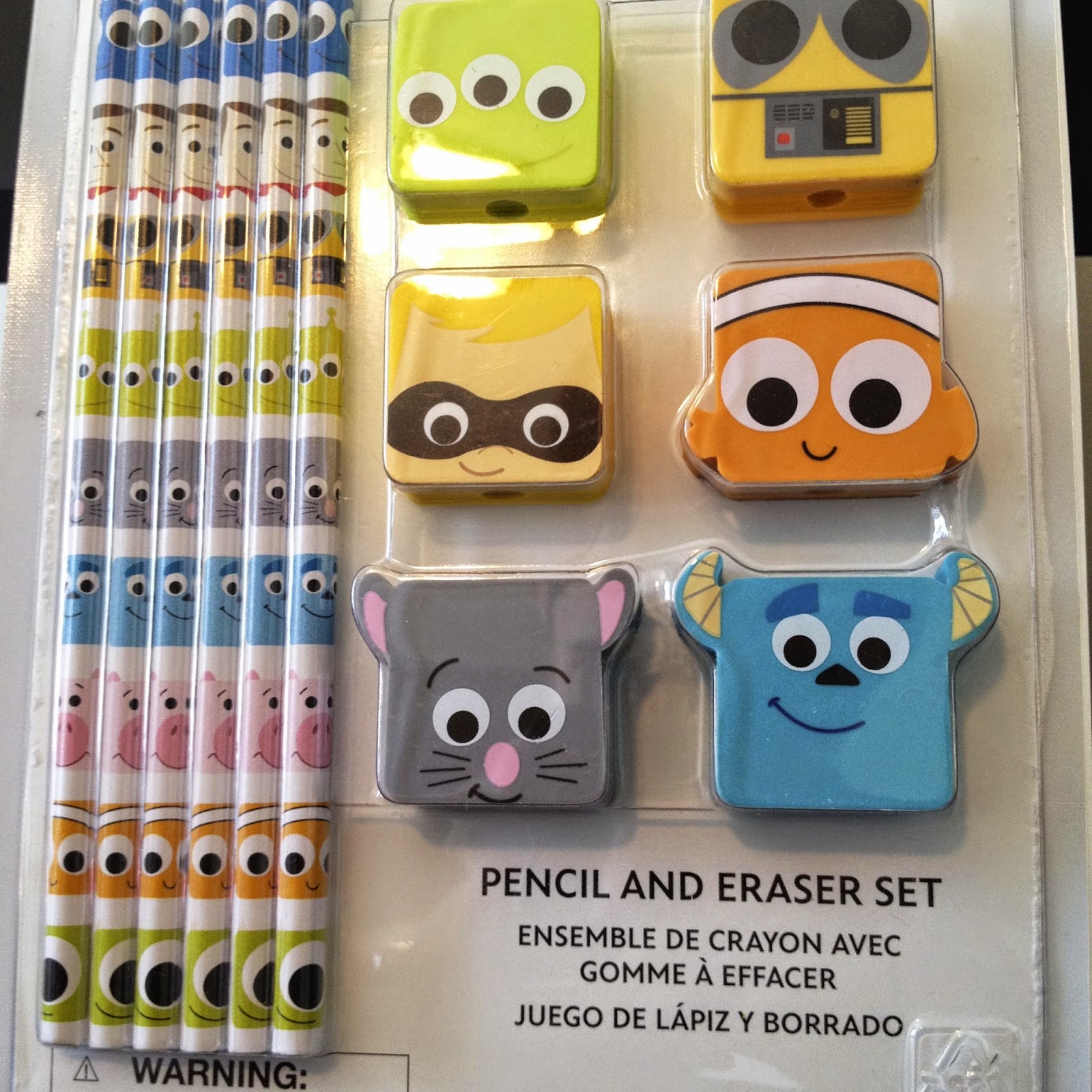 Disney Car Pencils 12 and 1 Eraser 